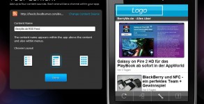 BlackBerry App Generator - Inhalte hinzufügen