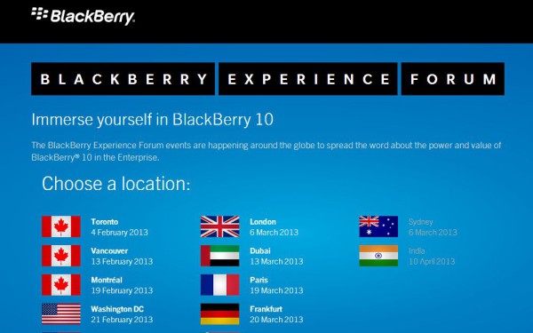 BlackBerry Experience Forum startet ab Februar, Veranstaltung in Frankfurt am 20. März