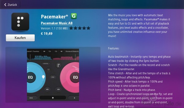 Pacemaker DJ App exklusiv für das BlackBerry PlayBook verfügar