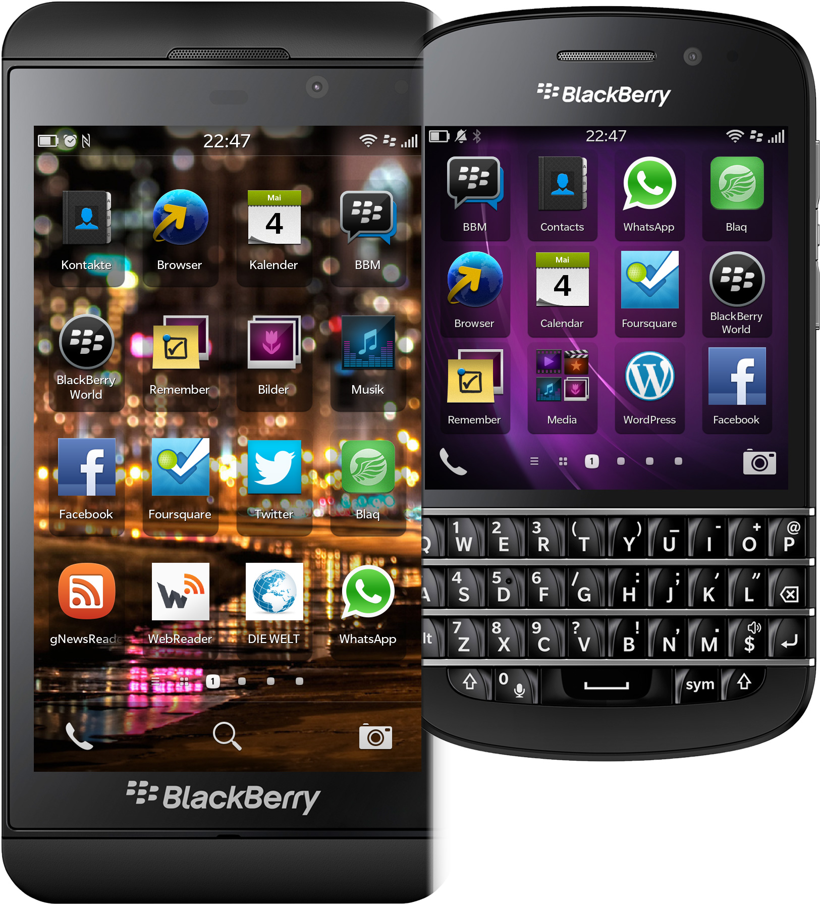 BlackBerry OS 10 auf Z10 und Q10