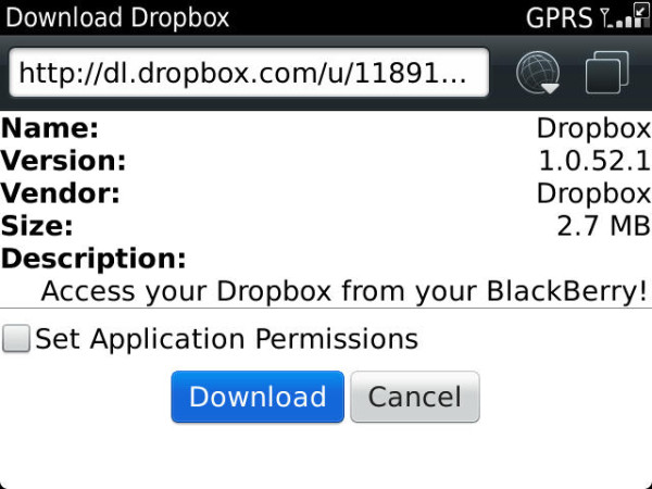 Dropbox für BlackBerry