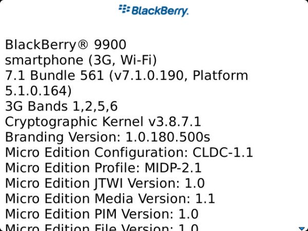OS Update: Firmware 7.1.0.190 für das 9900 geleaked