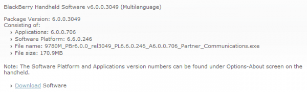 OS Update: Version 6.0.0.706 für das BlackBerry Bold 9780 offiziell