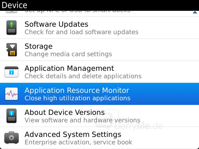 Application Ressource Monitor OS 7.1