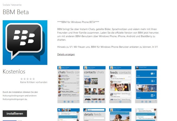 BBM für Windows Phone ab sofort verfügbar