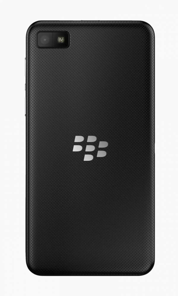 BlackBerry 10 Gerät mit Textur auf der Rückseite in der Vollansicht [Update mit Video]