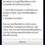 BlackBerry Link Hinweis