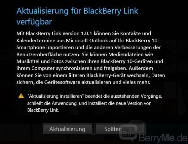 BlackBerry Link Update bringt Outlook Import für BlackBerry 10 Geräte