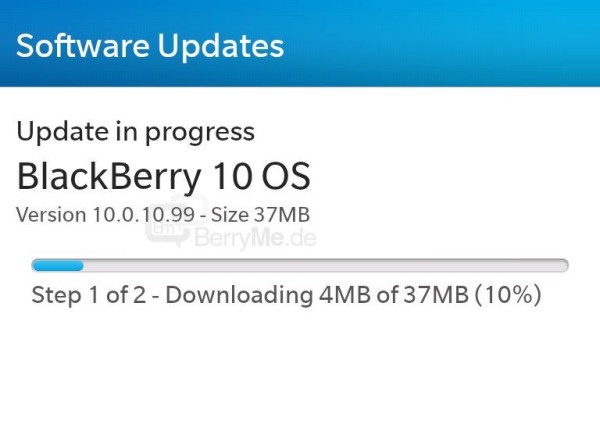 BlackBerry Z10 OS Update auf Version 10.0.10.99