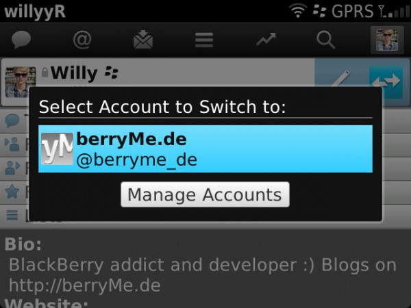 Twitter für BlackBerry Version 2.1 mit Multi-Account Unterstützung in der BlackBerry BetaZone verfügbar