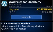 WordPress for BlackBerry Update auf v1.5.1 mit OS7 Support