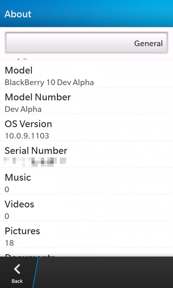 BlackBerry DevAlpha OS Update auf Version 10.0.9.1103