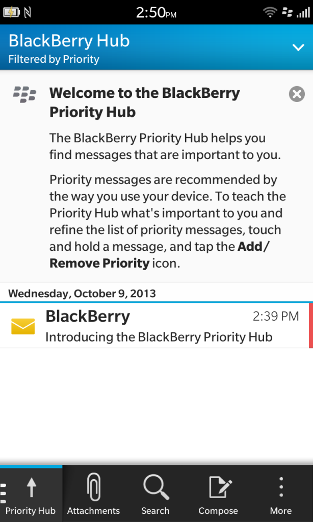 BlackBerry 10.2 Priority Hub