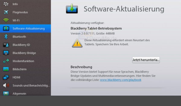 PlayBook OS2 Beta 2.0.0.7111 verfügbar