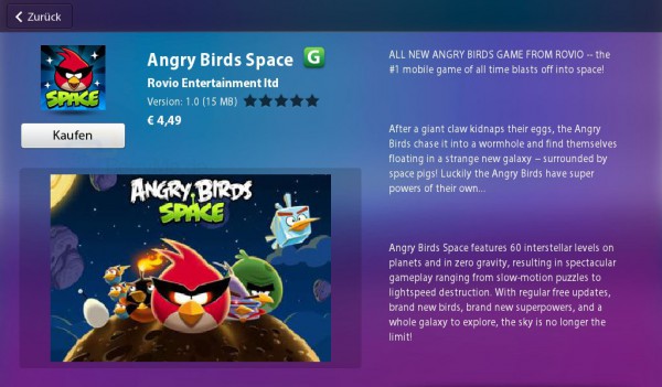 Angry Birds Space nun auch für das BlackBerry PlayBook verfügbar