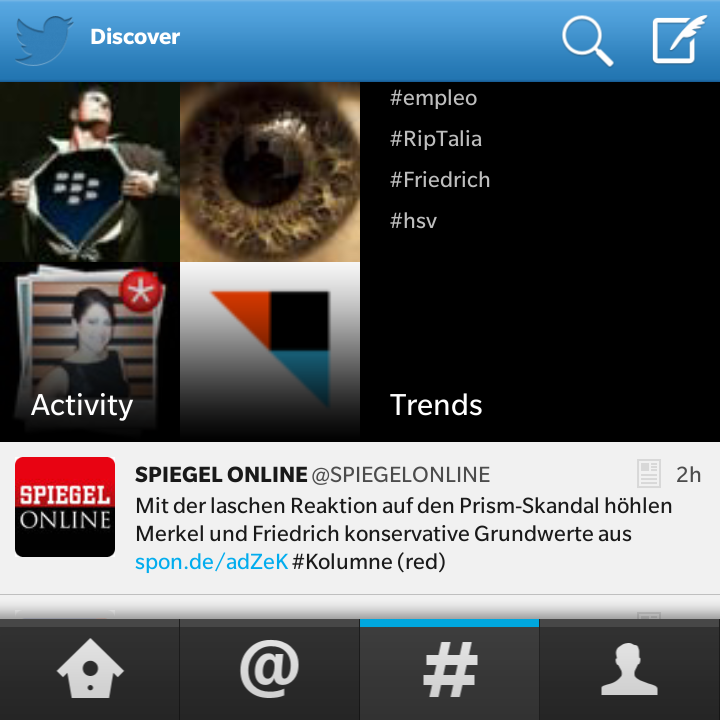 Twitter 10.2 Discovery Tab