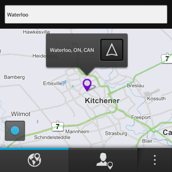 BlackBerry Maps als Navigationsgerät auf dem BlackBerry Z30