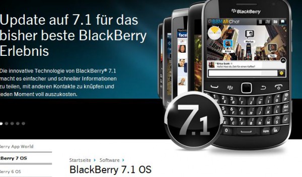 Pressemitteilung: BlackBerry OS 7.1 offiziell als Update für deutsche Kunden erhältlich.