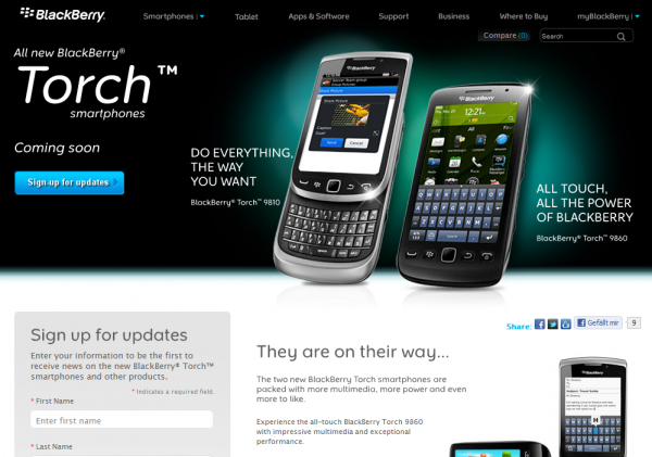 RIM kündigt weitere OS7 BlackBerry Modelle 9810 und 9860 offiziell an