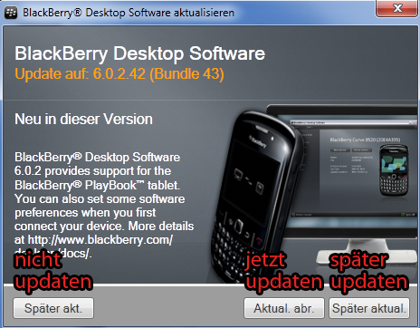 BlackBerry Desktop Manager Update Übersetzung (RIM Deutsch -> Deutsch)