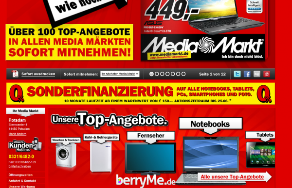 Bestätigt: BlackBerry PlayBook in den nächstes Tagen bei Media Markt verfügbar.