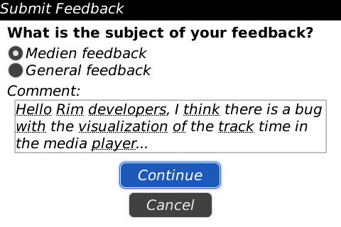 RIM Blackberry OS 5.0 Bold Feedback
