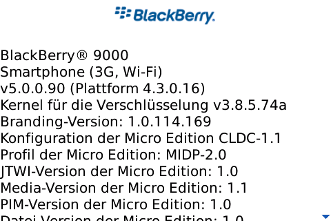 RIM Blackberry OS 5.0 Bold Info