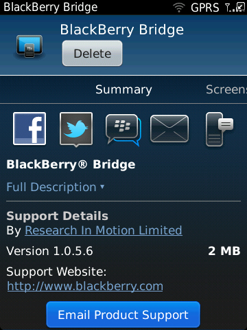 BlackBerry Bridge Update auf 1.0.5.6 in AppWorld verfügbar